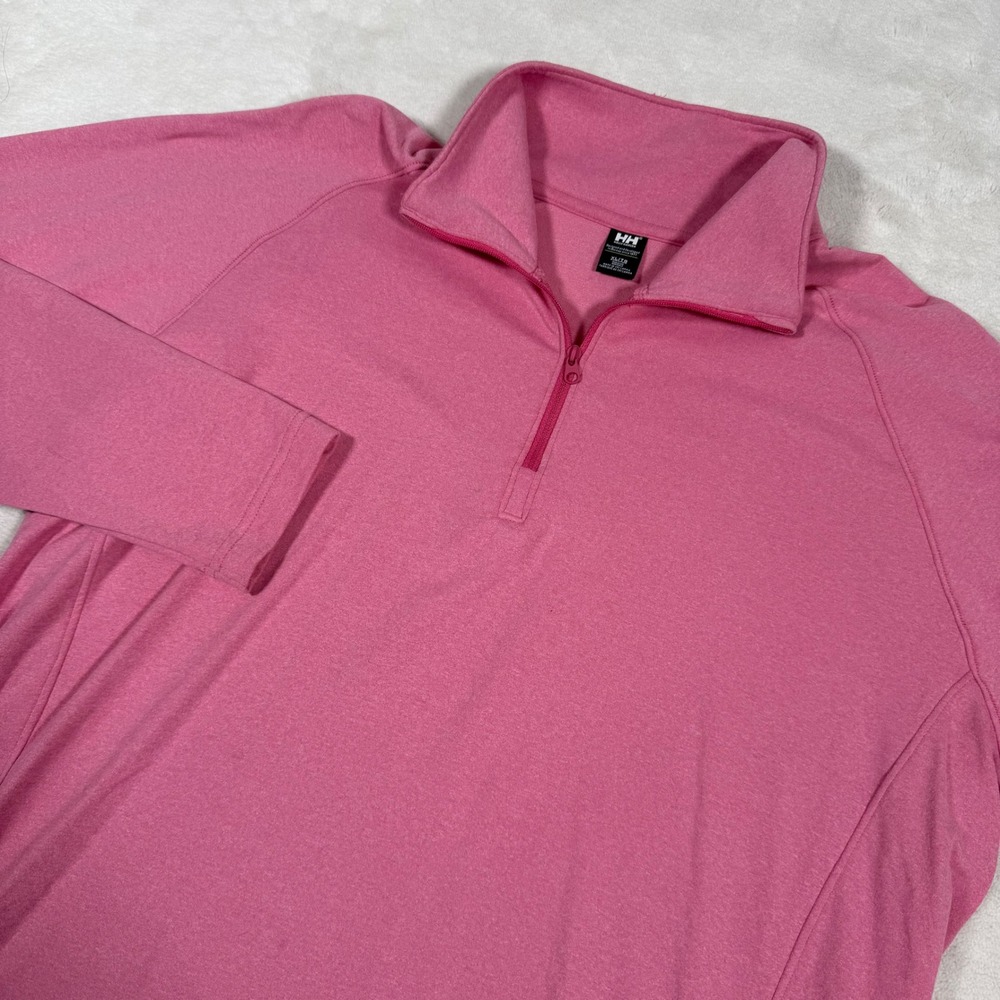 Helly Hansen Womens Pink Quarter Zip Long Sleeve Performance Pullover Top XL